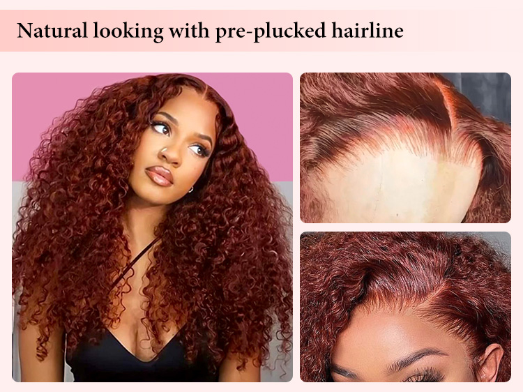 reddish brown preplucked hairline