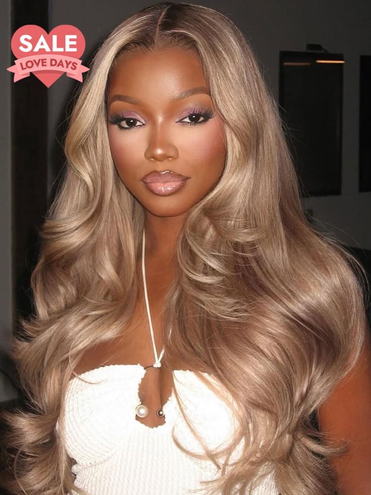 Ombre Highlight Blonde Body Wave Full Density Hair 13x6 Transparent Lace Front Wig