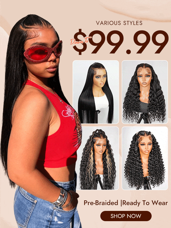 Ready To Go Pre Styled Braided Human Hair Lace Front Glueless Wig 