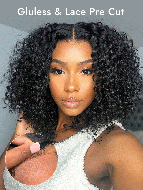 18 Inch Ready To Go 4x7 Lace Closure Curly Glueless Pre Everything Wigs 