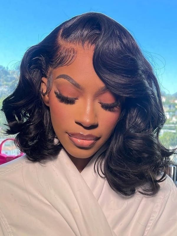 Body Wave Short Lace Front Wigs Human Hair Bob Wig Free Part-Ready & Go Wigs