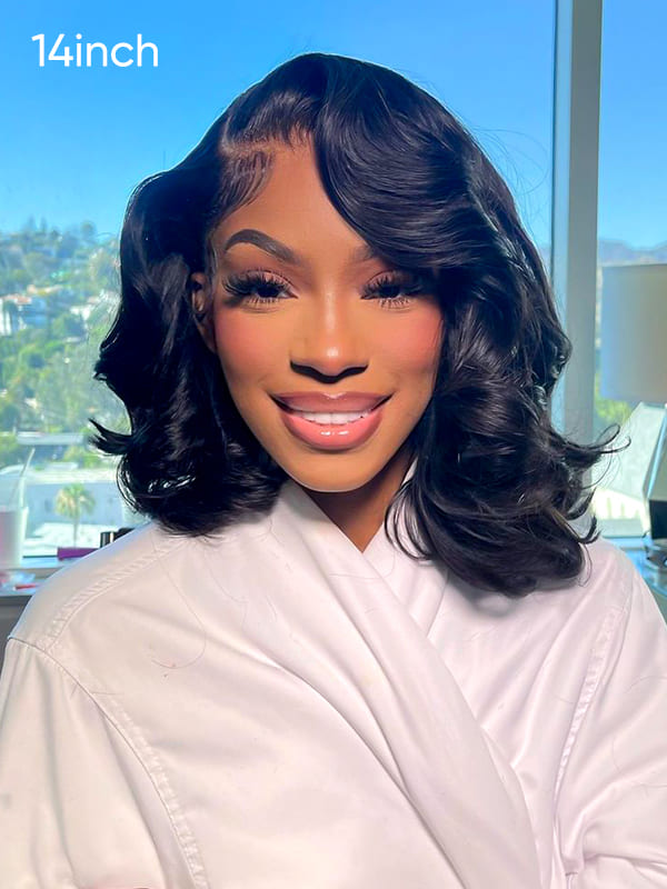 Body Wave Short Lace Front Wigs Human Hair Bob Wig Free Part-Ready & Go Wigs
