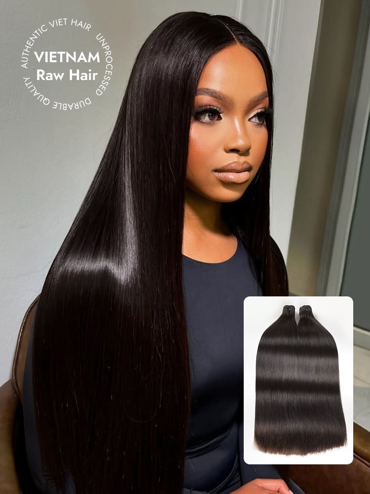 Double Drawn Vietnamese Silky Straight Hair Bundles Unprocessed Raw Human Hair